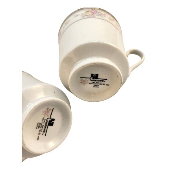 Farberware Southampton 1992 2-Piece NO 223A Floral Bone China Coffee Mugs With - Picture 6 of 8